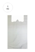 Beyaz Atlet Poşet Mini Boy 20x34 cm Takriben 235 Adet 1 Kg - 1