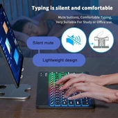 Huawei Matepad T10S 10.1" Uyumlu Kablosuz Bluetooth Şarjlı Rgp 7 Renk Işıklı Klavye - 6