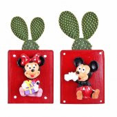 Mickey Minnie Mouse Kırmızı Saksı 2 Li Set - 1