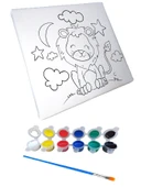 Hayal Sepeti Sevimli ASLAN Resimli Tuval 20 X 20  6lı boya, fırça Boyama seti thumbnail 1