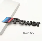 M POWER SİYAH METAL 2 ADET STICKER BMW GÜÇ ROZET ARABA AKSESUARI (9.8CM x 1.5CM) thumbnail 2