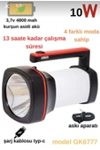 uzun mesafeli ultra güçlü gold kama el feneri ışıldak GK6777 - 4