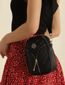 SİYAH MİNİ BOY KAPİTONE OMUZ ÇANTASI - 2