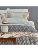 Pamuklu Nevresim Takımı Çift Kişilik Taren Gri thumbnail 2