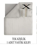 Pamuklu Nevresim Takımı Tek Kişilik Pamena Gri - 4