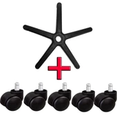 Türksit Ofis Koltuğu Yedek Parça Plastik Ayak 70'Lik+5'Li Tekerlek Seti - 1