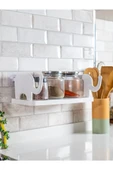 1 Adet Kendinden Yapışkanlı Banyo Rafı - Baharat Rafı - Kahve Rafı - Organizer Düzenleyici Duvar Rafı - 2
