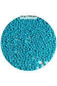 Turquaz Mavi Renk 4 mm Yaklaşık 1100 adet / 100 gram Cam Boncuk Oya Yazma Bileklik ve Kolye - 1