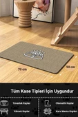 MAtGo Pati Süper Mood Deri Mama Kabı Desenli Krem Beslenme Matı Kedi Köpek Mama Paspası 50x70cm - 2