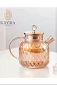 Kabartmalı Borosilikat Cam Demlik 1000ML CM-2006 - 1