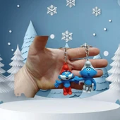 DZC KUZENLER AVM şirinler Karikatür Anime Figür PVC 2 adet Anahtarlık Çanta Anahtarlık Süsü - 2