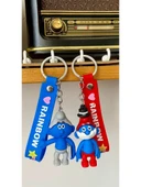 DZC KUZENLER AVM şirinler Karikatür Anime Figür PVC 2 adet Anahtarlık Çanta Anahtarlık Süsü - 1