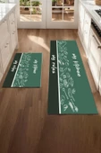 Valerine Life Benim Mutfağım Benim Kurallarım Mutfak Matı Halısı Yıkanır Kaymaz Taban Tezgah Önü Paspası İkili Set - 2