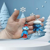 DZC KUZENLER AVM şirinler Karikatür Anime Figür PVC 2 adet Anahtarlık Çanta Anahtarlık Süsü - 2