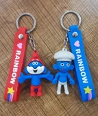 DZC KUZENLER AVM şirinler Karikatür Anime Figür PVC 2 adet Anahtarlık Çanta Anahtarlık Süsü - 1