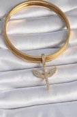 Pirinç Gold Renk Zirkon Taşlı Mikail Model Ajda Charm - TJ-BC1003 - 2