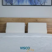 Ortopedik Visco Yastık Boyun Destekli Yastık Velicia Doğal Viskon Kılıflı Yastık 55x35x12-10 cm - 4
