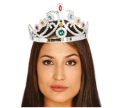 Gümüş Renk Plastik Prenses Tacı Kraliçe Tacı 60 Cm thumbnail 1