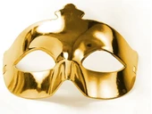 Altın Renk Kostüm Partisi Ekstra Parlak Balo Maskesi 15x10 Cm thumbnail 1