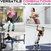 Valkyrie Full Vücut Pilates Bar Seti Egzersiz Çubuğu Ayarlanabilir Evde Onlarcak Farklı Spor Jimnastik Olanağı Kapı Askılı Çantalı - 8