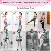 Valkyrie Full Vücut Pilates Bar Seti Egzersiz Çubuğu Ayarlanabilir Evde Onlarcak Farklı Spor Jimnastik Olanağı Kapı Askılı Çantalı - 2