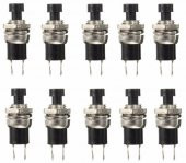 BUTON YUVARLAK  Metal 7mm SİYAH (PUSH SWITCH) DİAFON TİP  IC-177 thumbnail 1