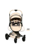 Spin 360 Derece Dönebilen Bebek Arabası Latte Gri Kasa thumbnail 3
