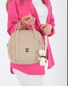 BEJ KADIN KAPİTONE KOL VE OMUZ ÇANASI AYICIK ANAHTARLIK HEDİYELİ - 3