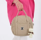 BEJ KADIN KAPİTONE KOL VE OMUZ ÇANASI AYICIK ANAHTARLIK HEDİYELİ - 1