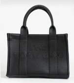 SİYAH 25*18 Orta Boy Vegan Deri El ve Omuz Çantası - 3