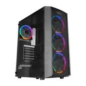 Everest FLAT MESH 4-12cm RGB Fan Tempered Camlı ATX Mid-T Gaming Oyuncu Kasası thumbnail 1