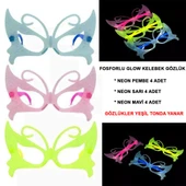 Fosforlu Neon Parti Gözlüğü Seti 12 Adet - 1