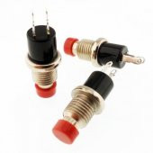 Ters Buton Yuvarlak Kırmızı Metal 7mm Diafon Tip Ic-178 ( Kapalı Kontak ) - 1