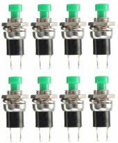 BUTON YUVARLAK  Metal 7mm YEŞİL (PUSH SWITCH) DİAFON TİP  IC-177 - 1