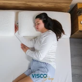 Visco Yastık Uzun Klasik Yastık Norma Doğal Viskon Kılıflı Ergonomik Yastık 80x40x12 cm - 3