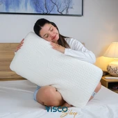 Visco Yastık Uzun Klasik Yastık Norma Doğal Viskon Kılıflı Ergonomik Yastık 80x40x12 cm - 1