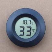 Dijital Lcd Ekran Yuvarlak Termometre (Probsuz) Siyah - 2