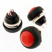 BUTON YUVARLAK ( PBS33B ) Plastik 12mm KIRMIZI  RS101-8  IC-184 - 1