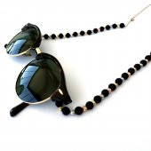 Özel Tasarım Doğal Taş Lav Taşı Dorika Taşlı Gözlük Zinciri - 1