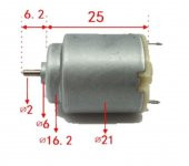 ARDUİNO R140 3-6V DC 25MM UZUNLUK 21MM ÇAP MOTOR - 1