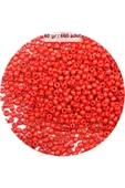 Koyu Turuncu Renk 4 mm Yaklaşık 660 adet / 60 gram Cam Boncuk Oya Yazma Bileklik ve Kolye - 1
