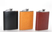 Paslanmaz Çelik Tekli 8 Oz Derili Matara  Alk2661 - 1