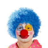 Mavi Renk Kıvırcık Afro Palyaço Seti - 1