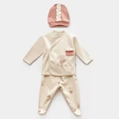 Ballery Princess 3'lü Zıbın Set  Bej-gül Kurusu - 1