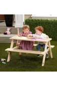 Bank Çocuk Ahşap Piknik Masası Açık Veranda Yemek Masası - 1