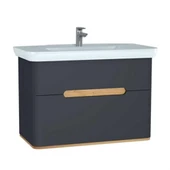 Vitra Sento Çift Çekmeceli Lavabo Dolabı, Ayaksız, 100 Cm, Mat Antrasit 60838 thumbnail 1