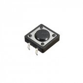 TACT  BUTON  12x12 Siyah 13,5 mm Yuvarlak  IC-202 - 1