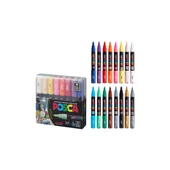 Uni POSCA 0.7 SuBazlı Boyama Markörü 16'lı - 1