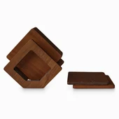 Woodsaka Üçgen Bardak Atlığı Seti - 8 Bardak Altlığı ve Standı -Sapelli (maun) - 4