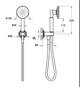 Vitra Origin Classic 1F Sürgülü El Duşu Takımı, Mat Siyah A4579536 - 2